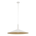 Lustr na lanku CAPRI 1xE27/15W/230V pr. 70 cm bílá/zlatá