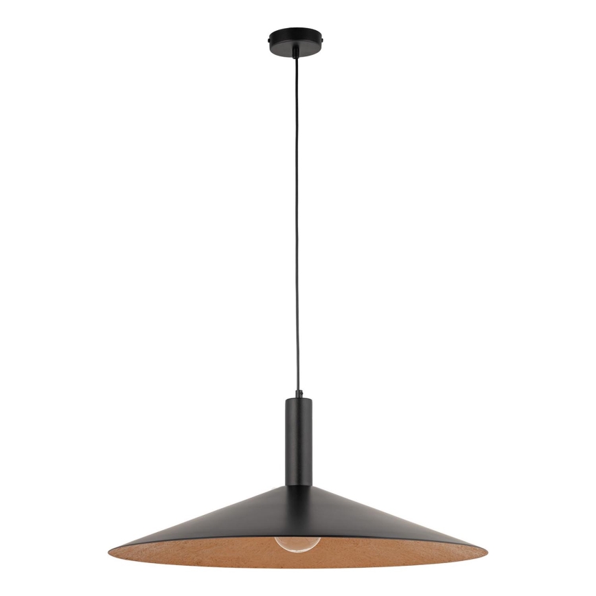 Lustr na lanku CAPRI 1xE27/15W/230V pr. 70 cm černá/měděná