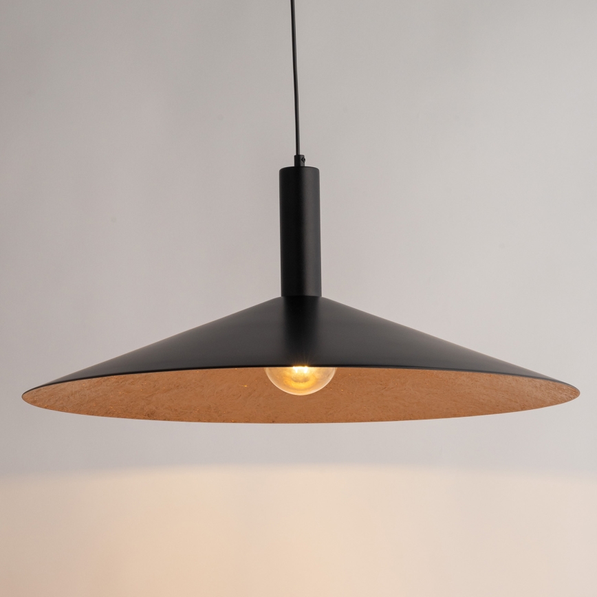 Lustr na lanku CAPRI 1xE27/15W/230V pr. 70 cm černá/měděná