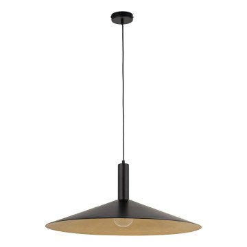 Lustr na lanku CAPRI 1xE27/15W/230V pr. 70 cm černá/zlatá