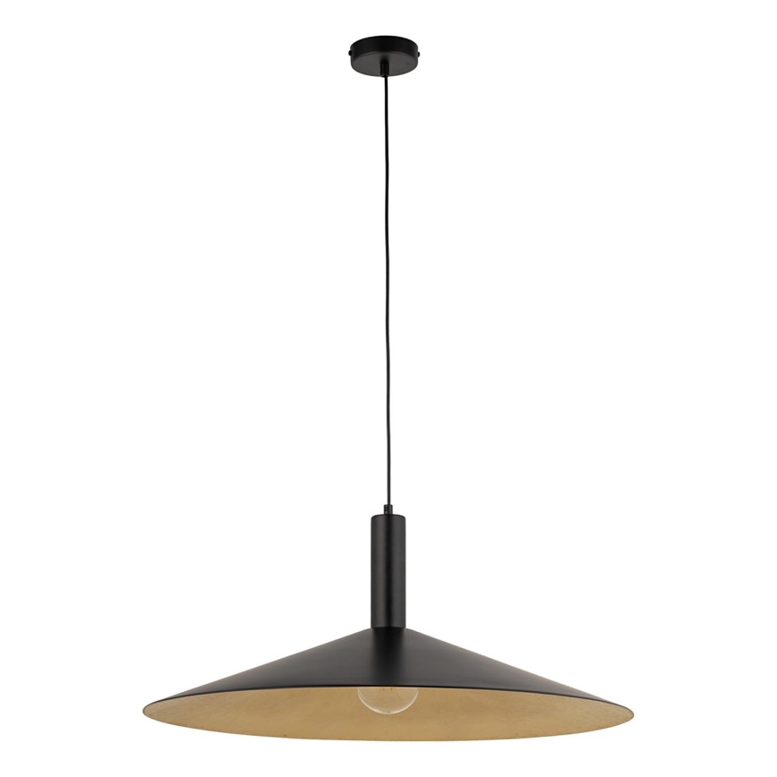 Lustr na lanku CAPRI 1xE27/15W/230V pr. 70 cm černá/zlatá