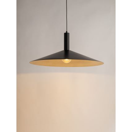 Lustr na lanku CAPRI 1xE27/15W/230V pr. 70 cm černá/zlatá