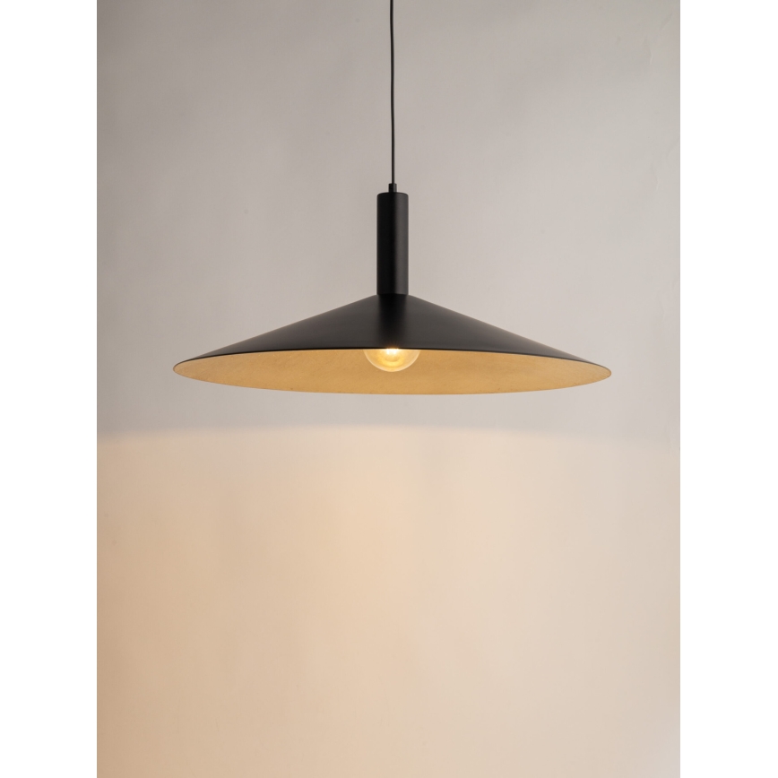Lustr na lanku CAPRI 1xE27/15W/230V pr. 70 cm černá/zlatá