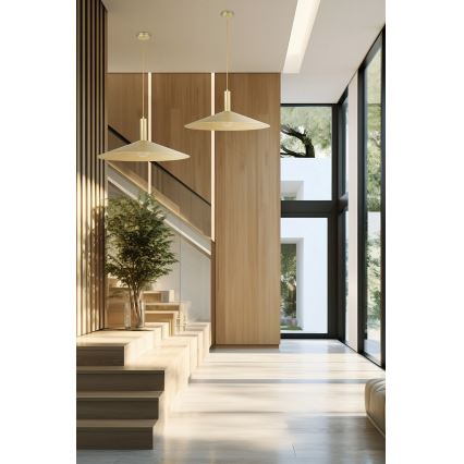 Lustr na lanku CAPRI 1xE27/15W/230V pr. 70 cm zlatá