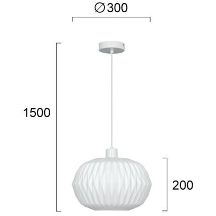 Lustr na lanku CARSON 1xE27/40W/230V bílá