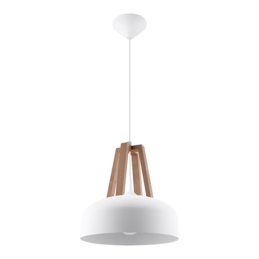Lustr na lanku CASCO 1xE27/60W/230V pr. 30 cm bříza