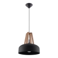 Lustr na lanku CASCO 1xE27/60W/230V pr. 30 cm bříza