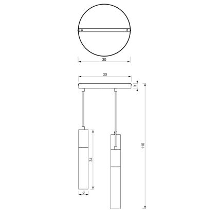 Lustr na lanku CASSA 3xGU10/8W/230V bílá