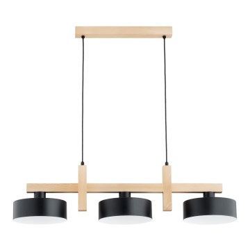 Lustr na lanku CERTA 3xE27/15W/230V černá/béžová