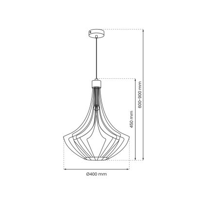 Lustr na lanku CESTA 1xE27/60W/230V černá