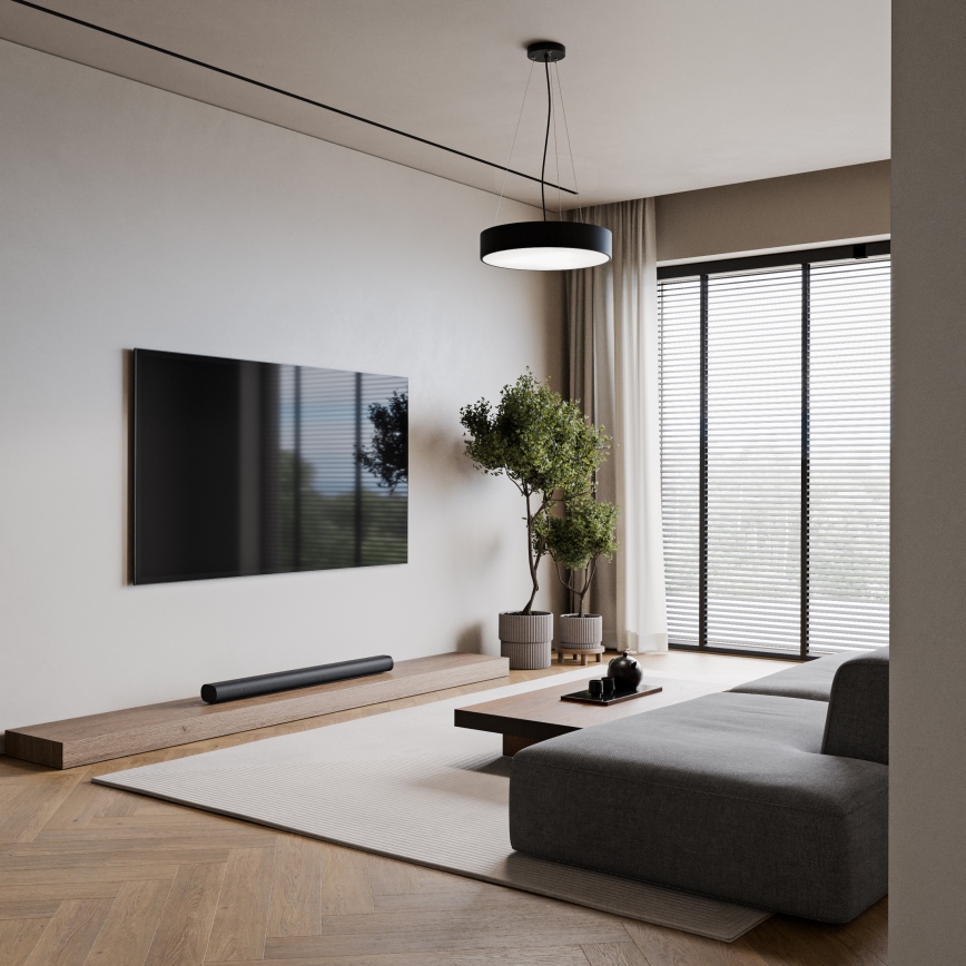 Lustr na lanku CLEO 3xE27/24W/230V pr. 40 cm černá