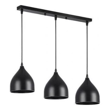 Lustr na lanku COMO 3xE27/60W/230V černá