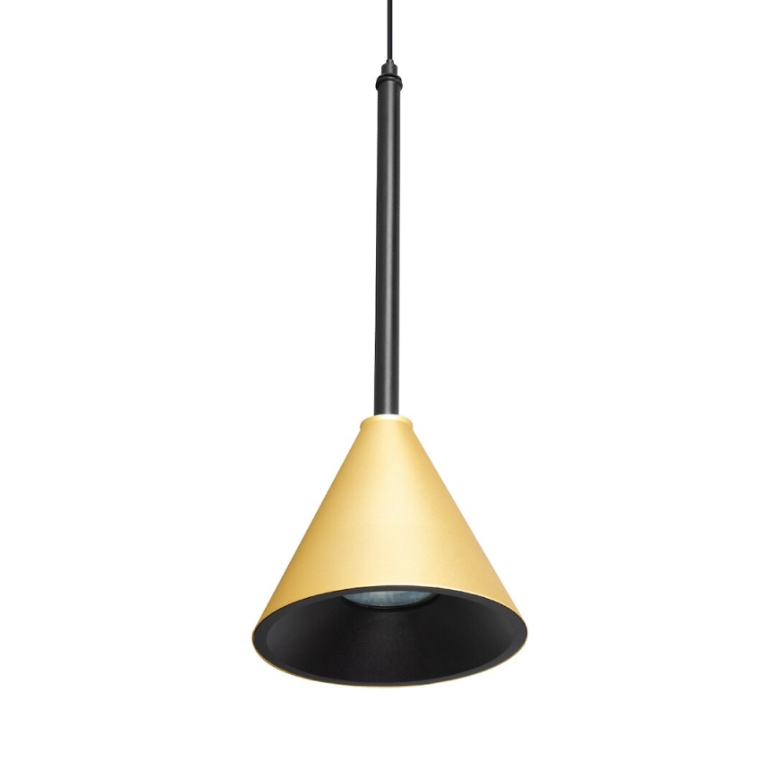 Lustr na lanku CONE 1xGU10/10W/230V zlatá/černá