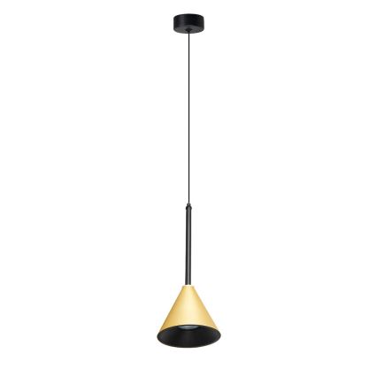 Lustr na lanku CONE 1xGU10/10W/230V zlatá/černá