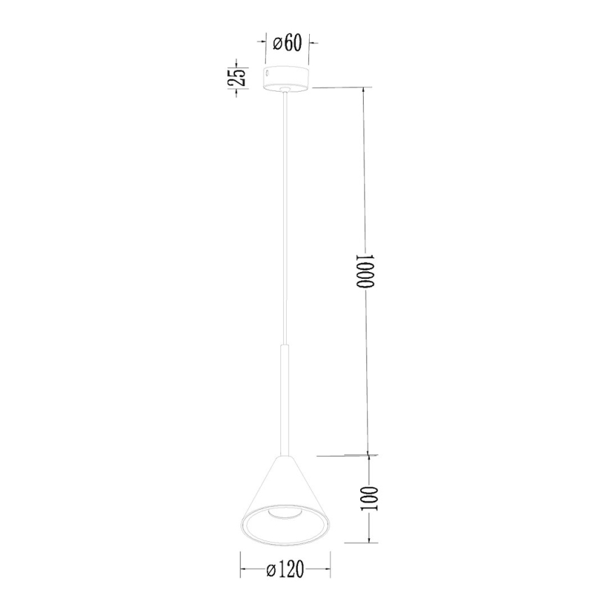 Lustr na lanku CONE 1xGU10/10W/230V zlatá/černá