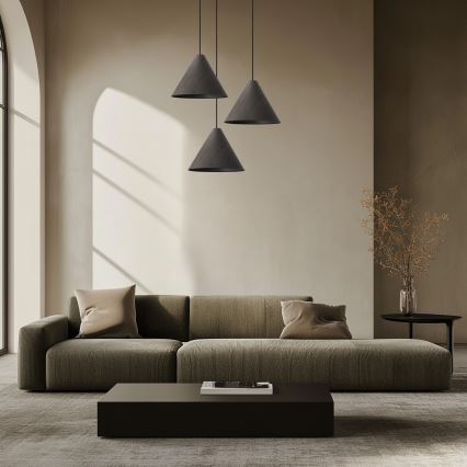 Lustr na lanku CONO 1xE27/40W/230V ebenová dýha