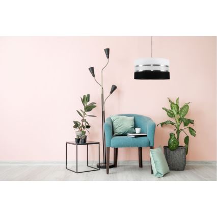 Lustr na lanku CORAL 1xE27/60W/230V černobílá
