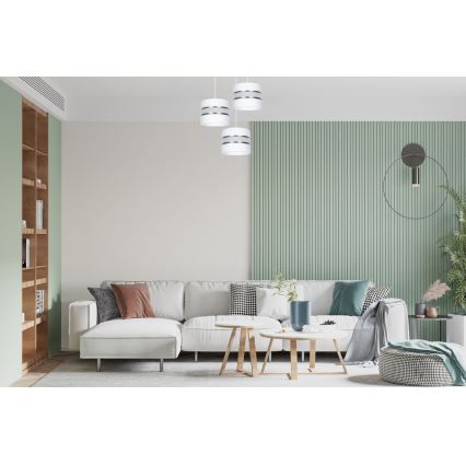 Lustr na lanku CORAL 3xE27/60W/230V bílá/matný chrom pr. 45 cm