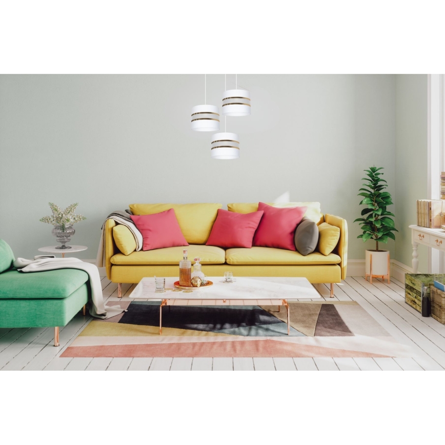 Lustr na lanku CORAL 3xE27/60W/230V bílá