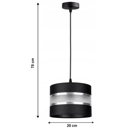 Lustr na lanku CORAL S 1xE27/60W/230V černá