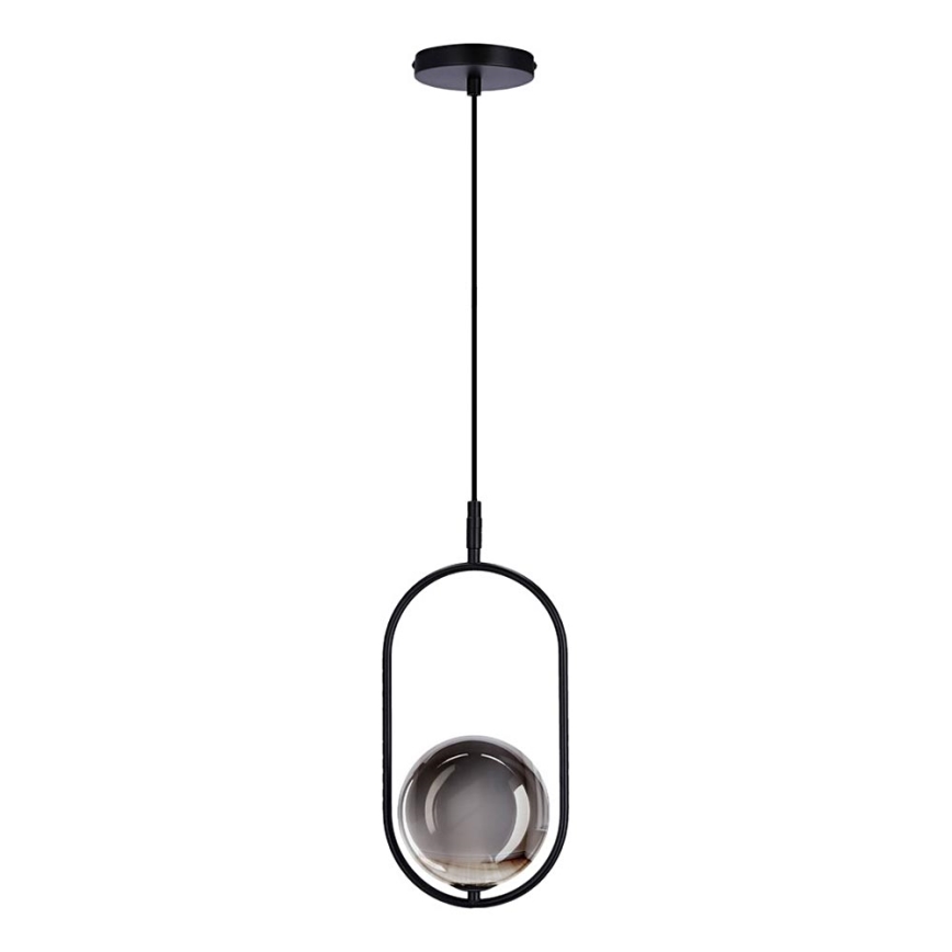 Lustr na lanku CORDEL 1xG9/28W/230V černá/kouřová černá