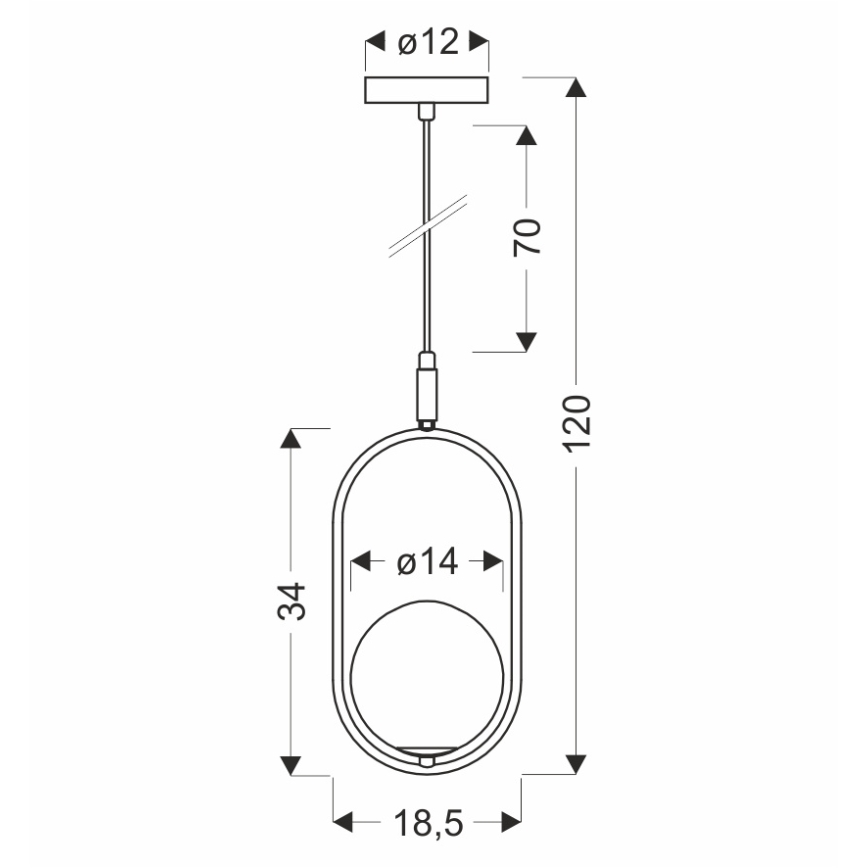 Lustr na lanku CORDEL 1xG9/28W/230V černá/kouřová černá