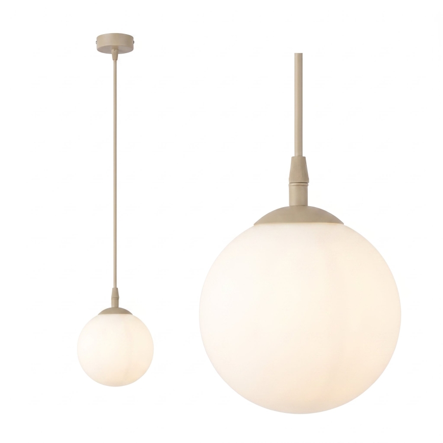 Lustr na lanku COSMO 1xE14/10W/230V pr. 14 cm béžová/bílá