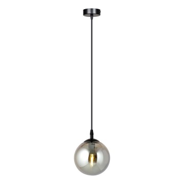 Lustr na lanku COSMO 1xE14/10W/230V pr. 14 cm černá/kouřová černá