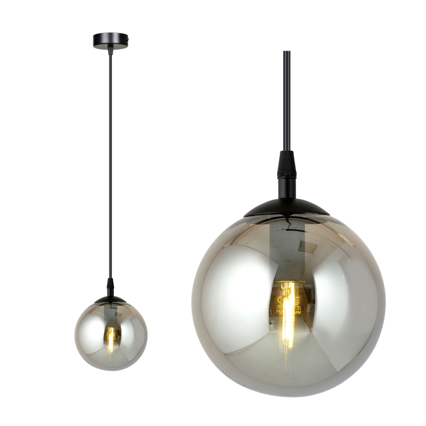 Lustr na lanku COSMO 1xE14/10W/230V pr. 14 cm černá/šedá