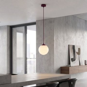 Lustr na lanku COSMO 1xE14/10W/230V pr. 14 cm červená/bílá