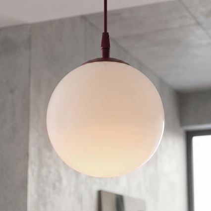 Lustr na lanku COSMO 1xE14/10W/230V pr. 14 cm červená/bílá