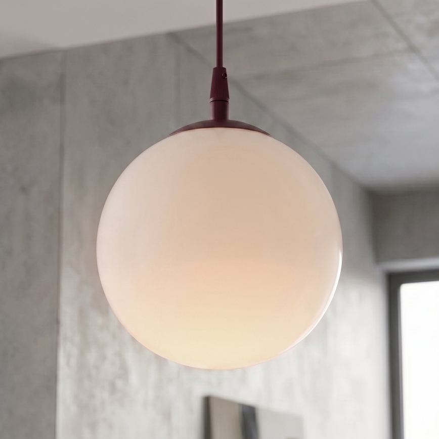 Lustr na lanku COSMO 1xE14/10W/230V pr. 14 cm červená/bílá