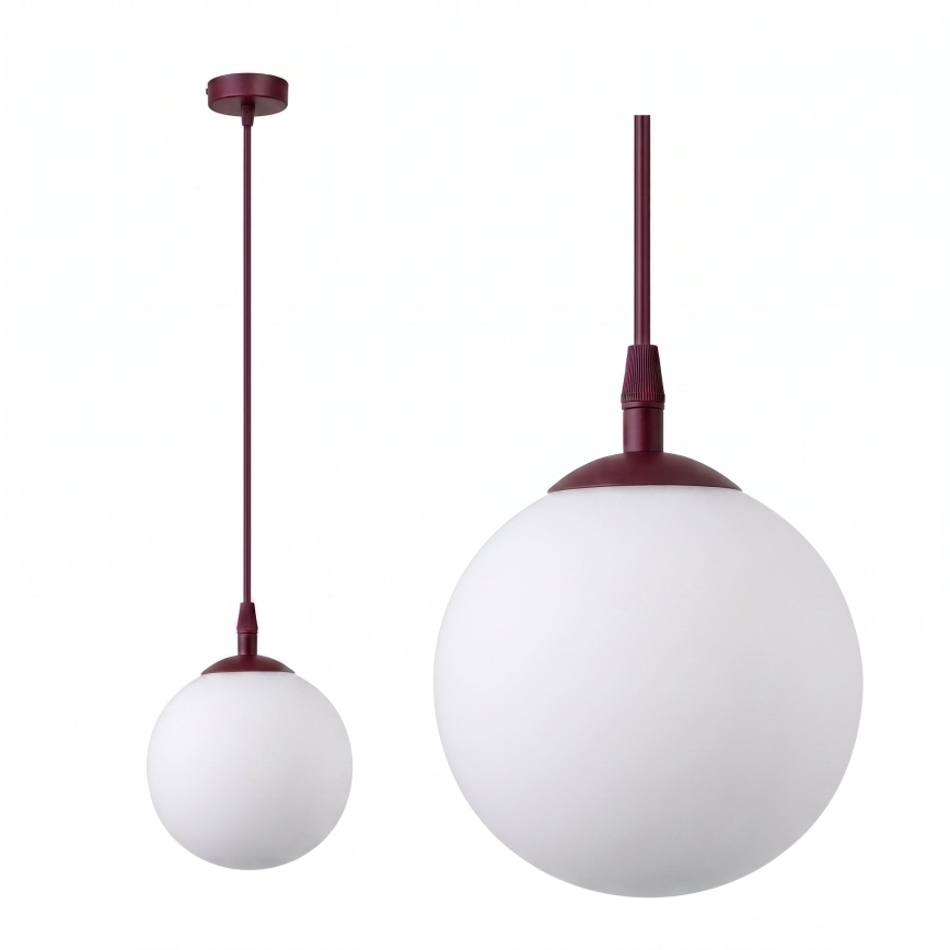 Lustr na lanku COSMO 1xE14/10W/230V pr. 14 cm červená/bílá
