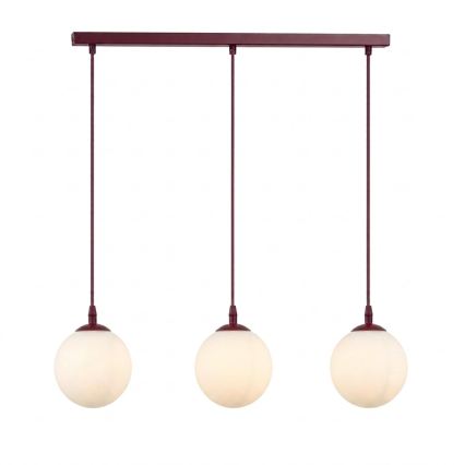 Lustr na lanku COSMO 3xE14/10W/230V červená/bílá