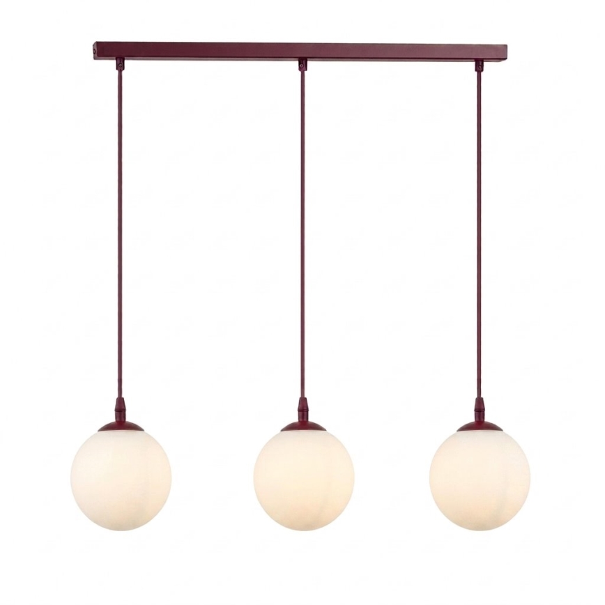 Lustr na lanku COSMO 3xE14/10W/230V červená/bílá