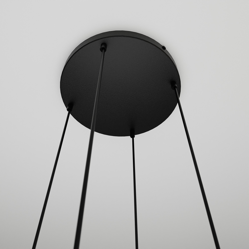 Lustr na lanku COSMO 4xE14/10W/230V pr. 40 cm černá/čirá/kouřová černá/béžová