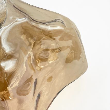 Lustr na lanku CRISTAL 1xE14/15W/230V mosaz/kouřová béžová