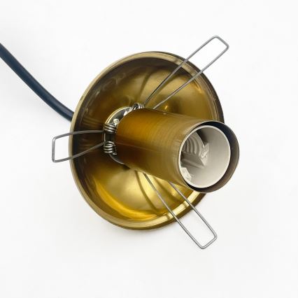 Lustr na lanku CRISTAL 1xE14/15W/230V mosaz/kouřová béžová