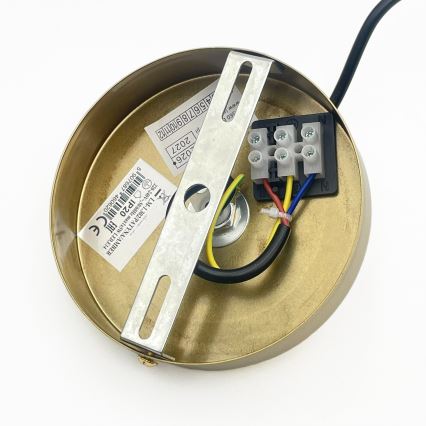 Lustr na lanku CRISTAL 1xE14/15W/230V mosaz/kouřová béžová