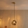 Lustr na lanku CRISTAL 1xE14/15W/230V mosaz/kouřová černá