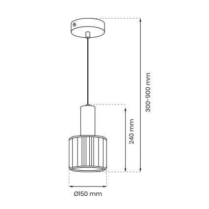 Lustr na lanku CRISTAL 1xE27/60W/230V černá