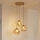 Lustr na lanku CRISTAL 3xE14/15W/230V mosaz/kouřová béžová