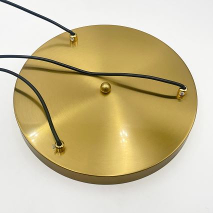 Lustr na lanku CRISTAL 3xE14/15W/230V mosaz/kouřová černá