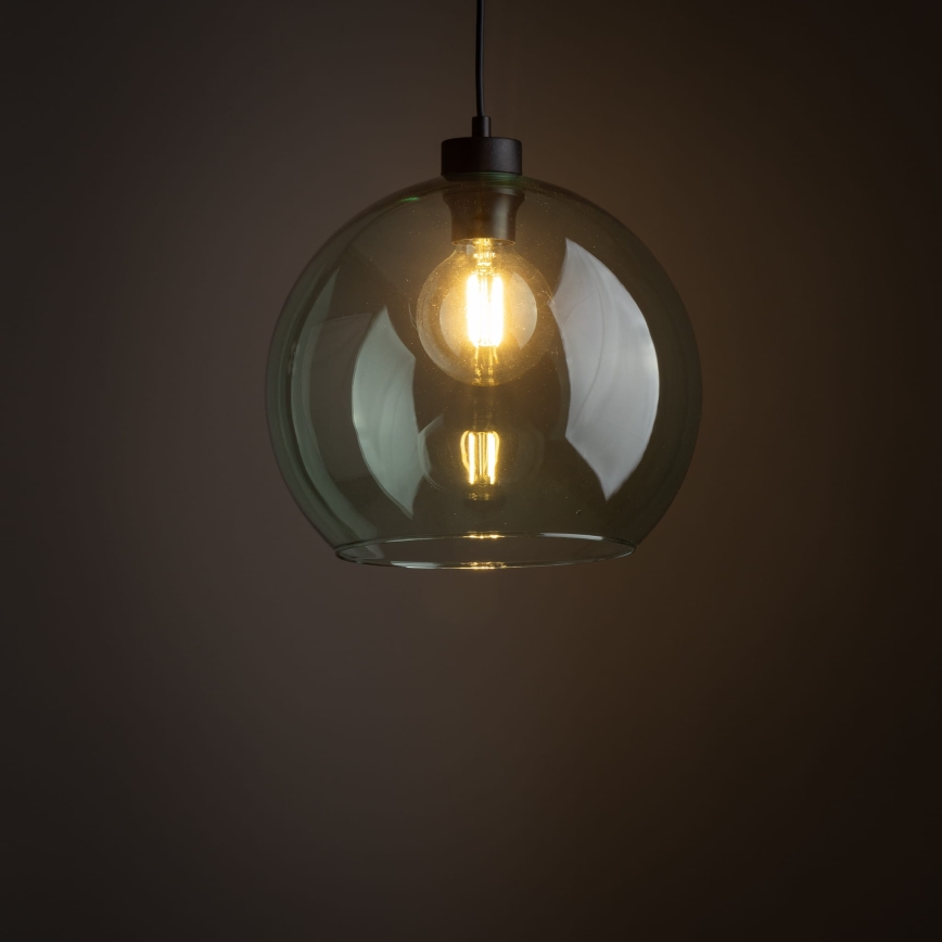 Lustr na lanku CUBUS 1xE27/15W/230V černá/kouřová zelená