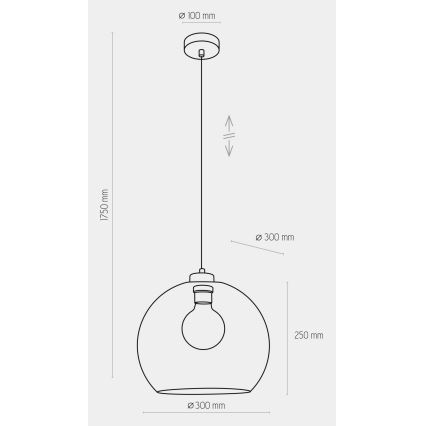 Lustr na lanku CUBUS 1xE27/60W/230V