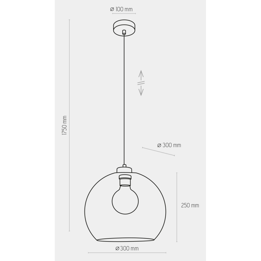 Lustr na lanku CUBUS 1xE27/60W/230V modrá