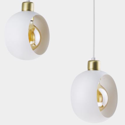 Lustr na lanku CYKLOP 3xE27/60W/230V bílá