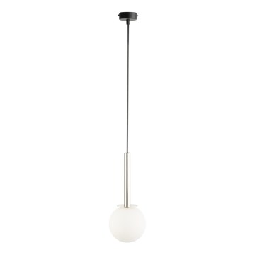 Lustr na lanku DAISY 1xG9/12W/230V pr. 14 cm lesklý chrom/černá/bílá