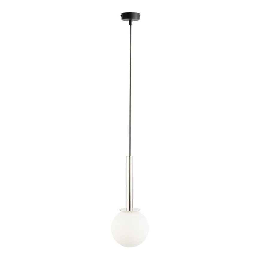 Lustr na lanku DAISY 1xG9/12W/230V pr. 14 cm lesklý chrom/černá/bílá