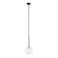 Lustr na lanku DAISY 1xG9/12W/230V pr. 14 cm lesklý chrom/černá/čirá
